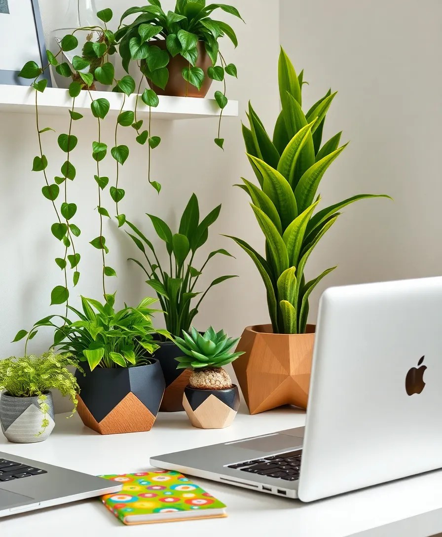 15 Green Workspace Ideas That Boost Productivity (And Look Amazing Too!) - 1. Lush Indoor Plants