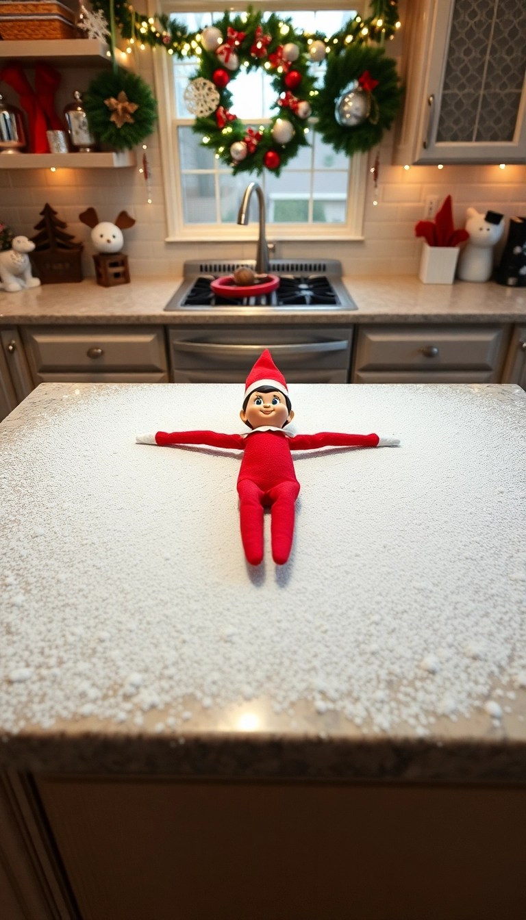 15 Mischievous Elf on the Shelf Pranks for Maximum Holiday Fun (You Won't Believe #8!) - 6. Elf's Snow Angel