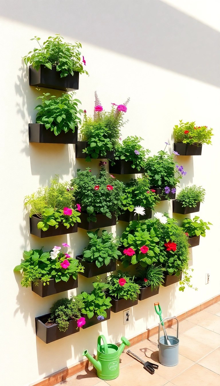 18 Balcony Garden Ideas That Maximize Your Plant Space (Even if You Have a Small Balcony!) - 1. Vertical Garden Wall