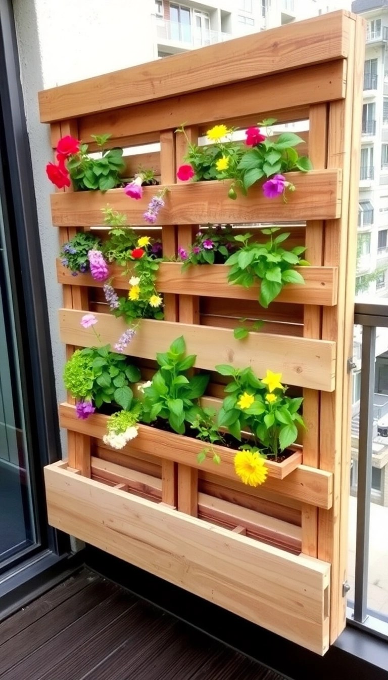 18 Balcony Garden Ideas That Maximize Your Plant Space (Even if You Have a Small Balcony!) - 14. Wooden Pallet Garden