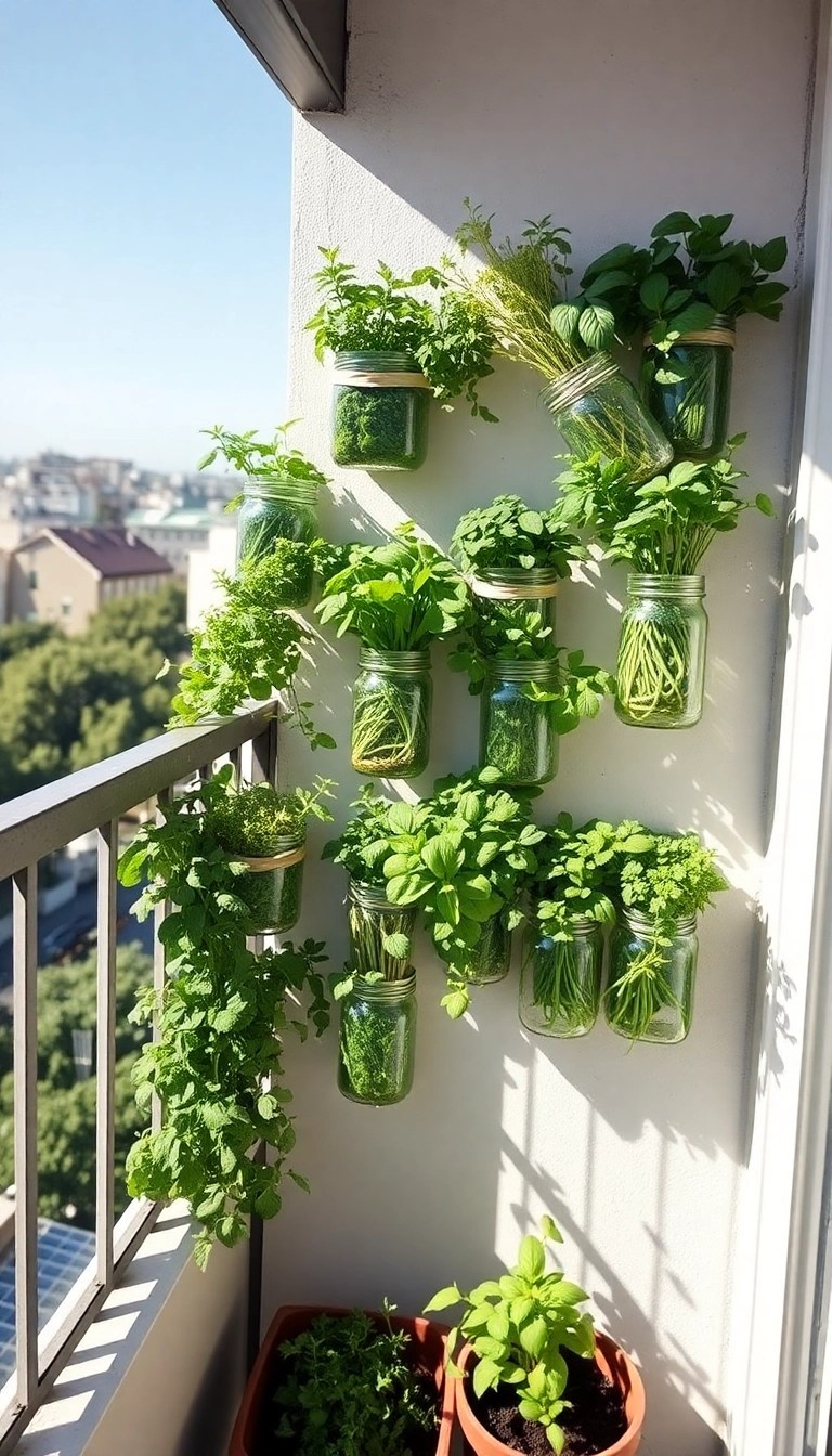 18 Balcony Garden Ideas That Maximize Your Plant Space (Even if You Have a Small Balcony!) - 17. Vertical Herb Garden