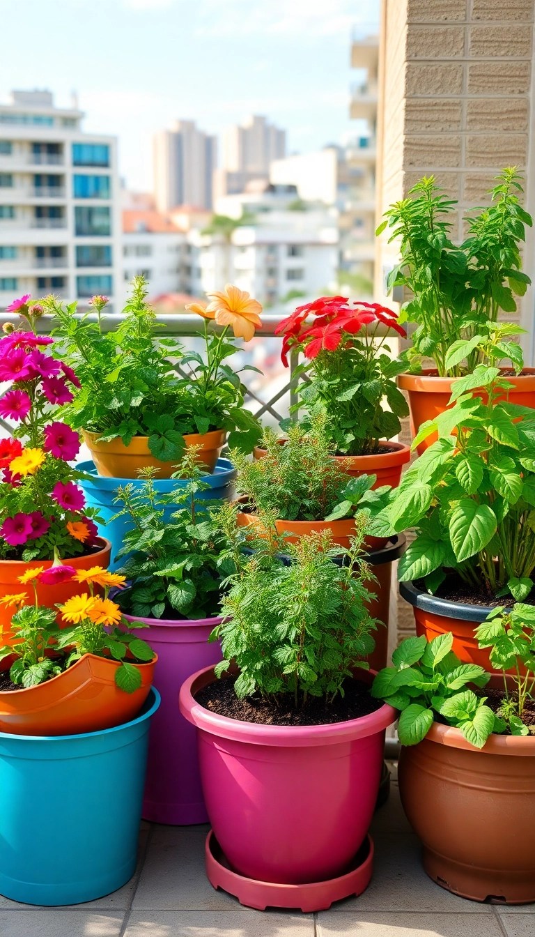 18 Balcony Garden Ideas That Maximize Your Plant Space (Even if You Have a Small Balcony!) - 5. Container Gardening