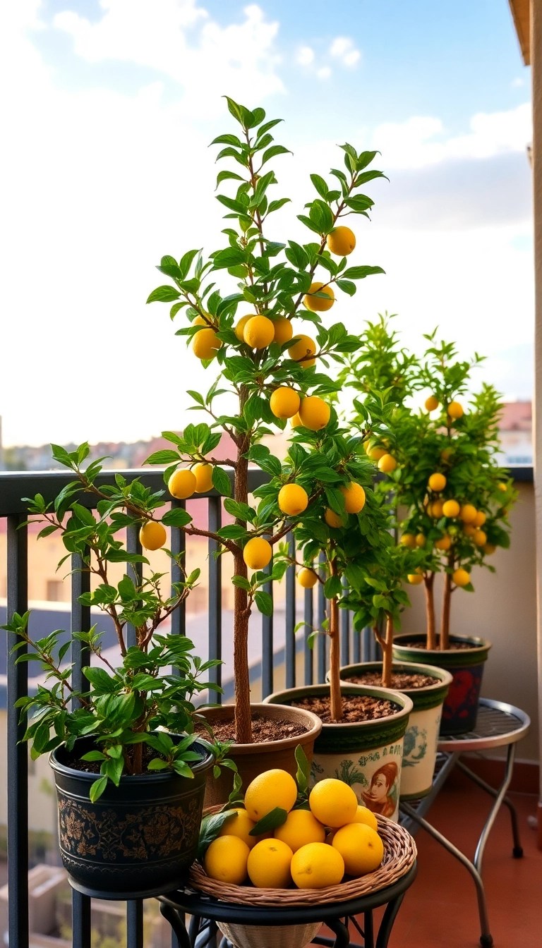 18 Balcony Garden Ideas That Maximize Your Plant Space (Even if You Have a Small Balcony!) - 9. Miniature Orchard
