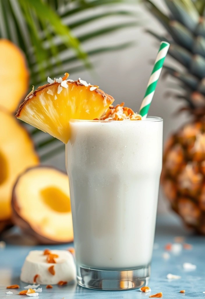 14 Cozy Seasonal Juice Recipes to Warm You Up This Winter - 5. Creamy Coconut and Pineapple Smoothie