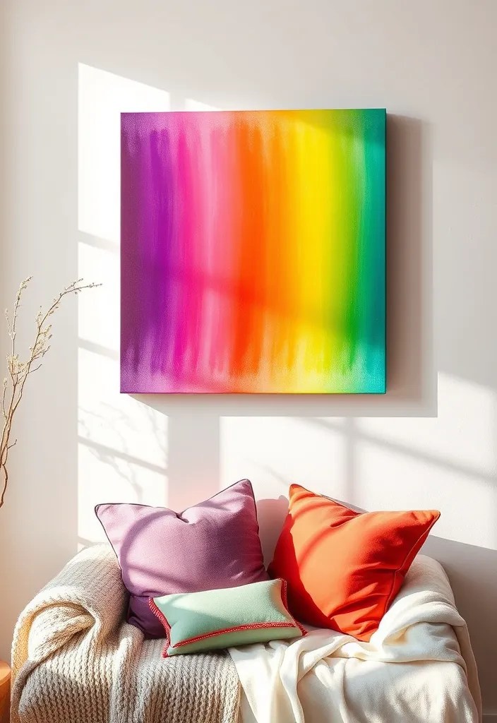 20 Colorful Home Decor Ideas That Will Brighten Up Your Space. Number 11 is a Game Changer! - 1. Rainbow Wall Art