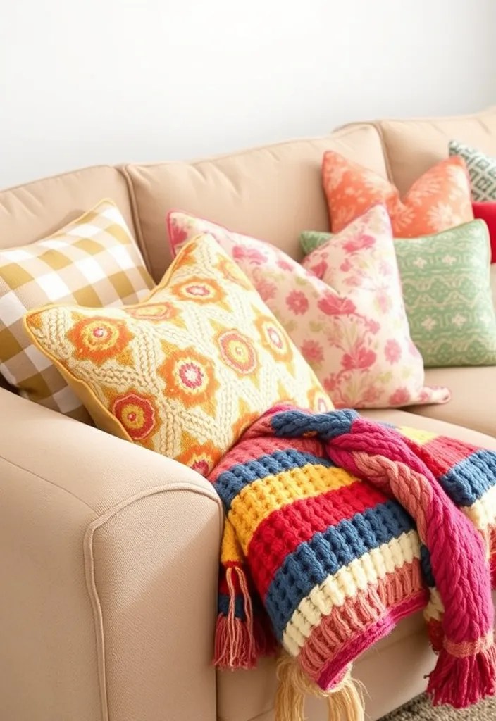 20 Colorful Home Decor Ideas That Will Brighten Up Your Space. Number 11 is a Game Changer! - 2. Colorful Throw Pillows