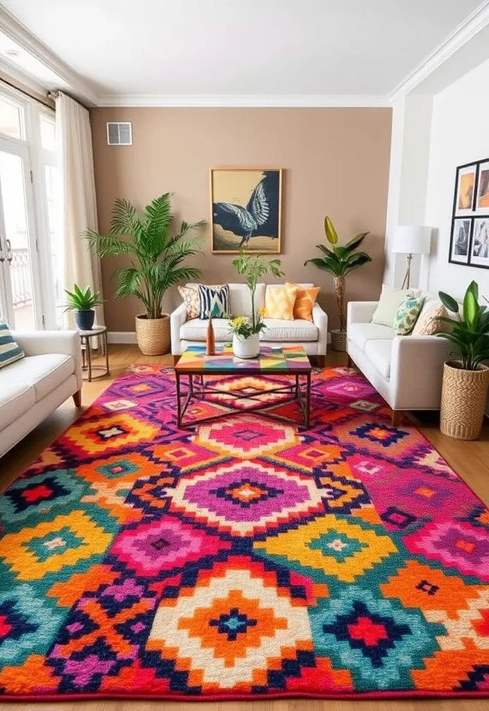 20 Colorful Home Decor Ideas That Will Brighten Up Your Space. Number 11 is a Game Changer! - 3. Vibrant Area Rugs
