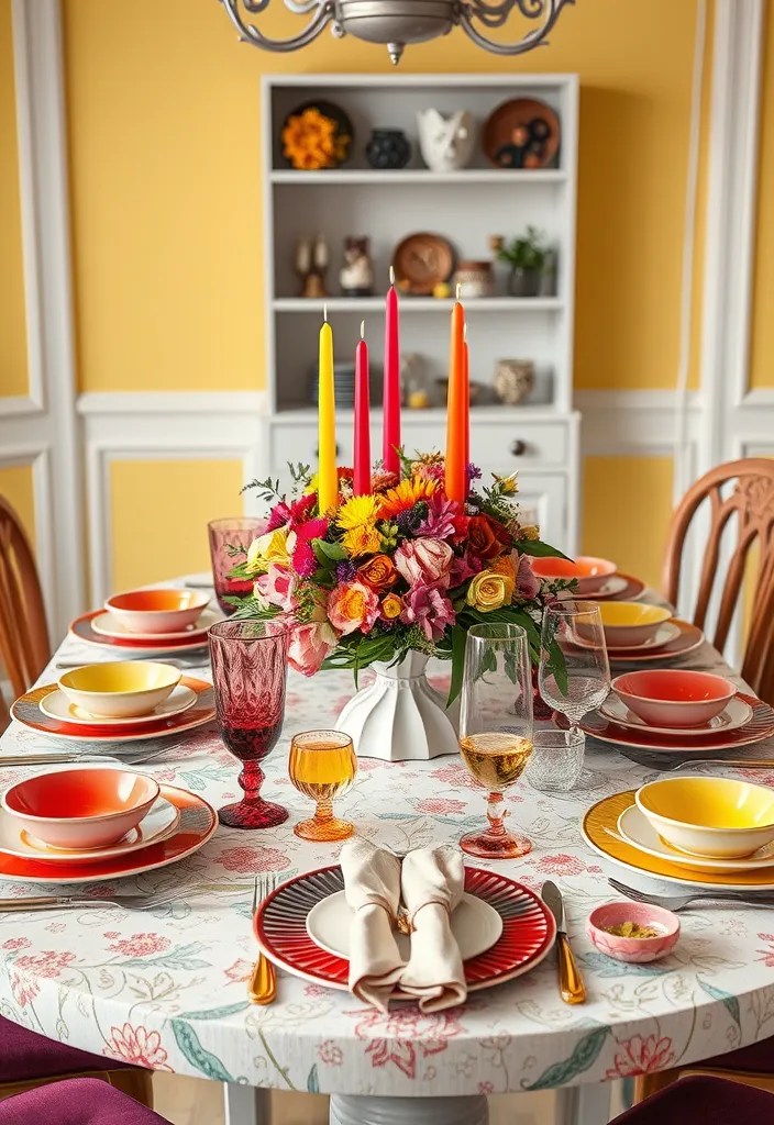 20 Colorful Home Decor Ideas That Will Brighten Up Your Space. Number 11 is a Game Changer! - 7. Whimsical Table Settings