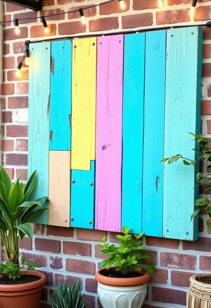 21 Stunning Colorful Wall Art Ideas That Will Impress Your Guests - 3. DIY Painted Wooden Pallet Art