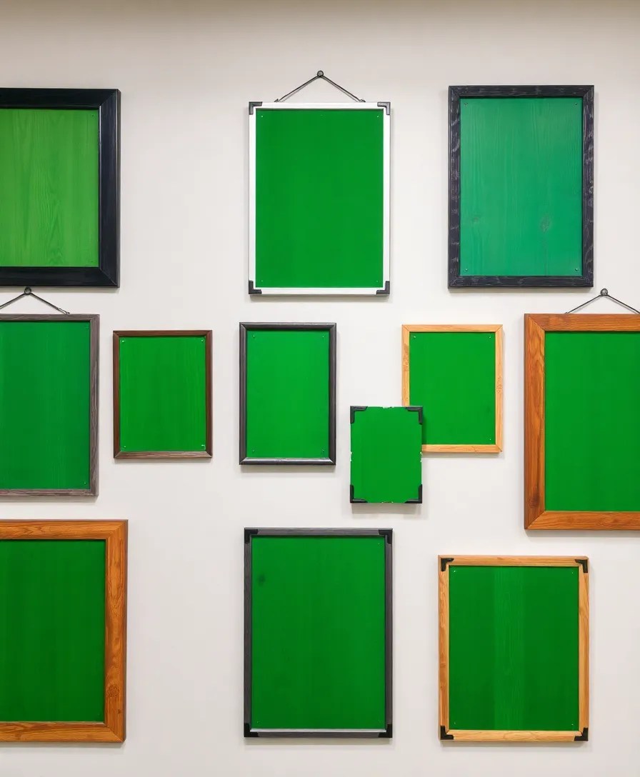 22 Unique Green Boards Wall Art Ideas That Will Make You Go 'Wow!' (#14 Is a Show-Stopper!) - 18. Artistic Green Board Frames