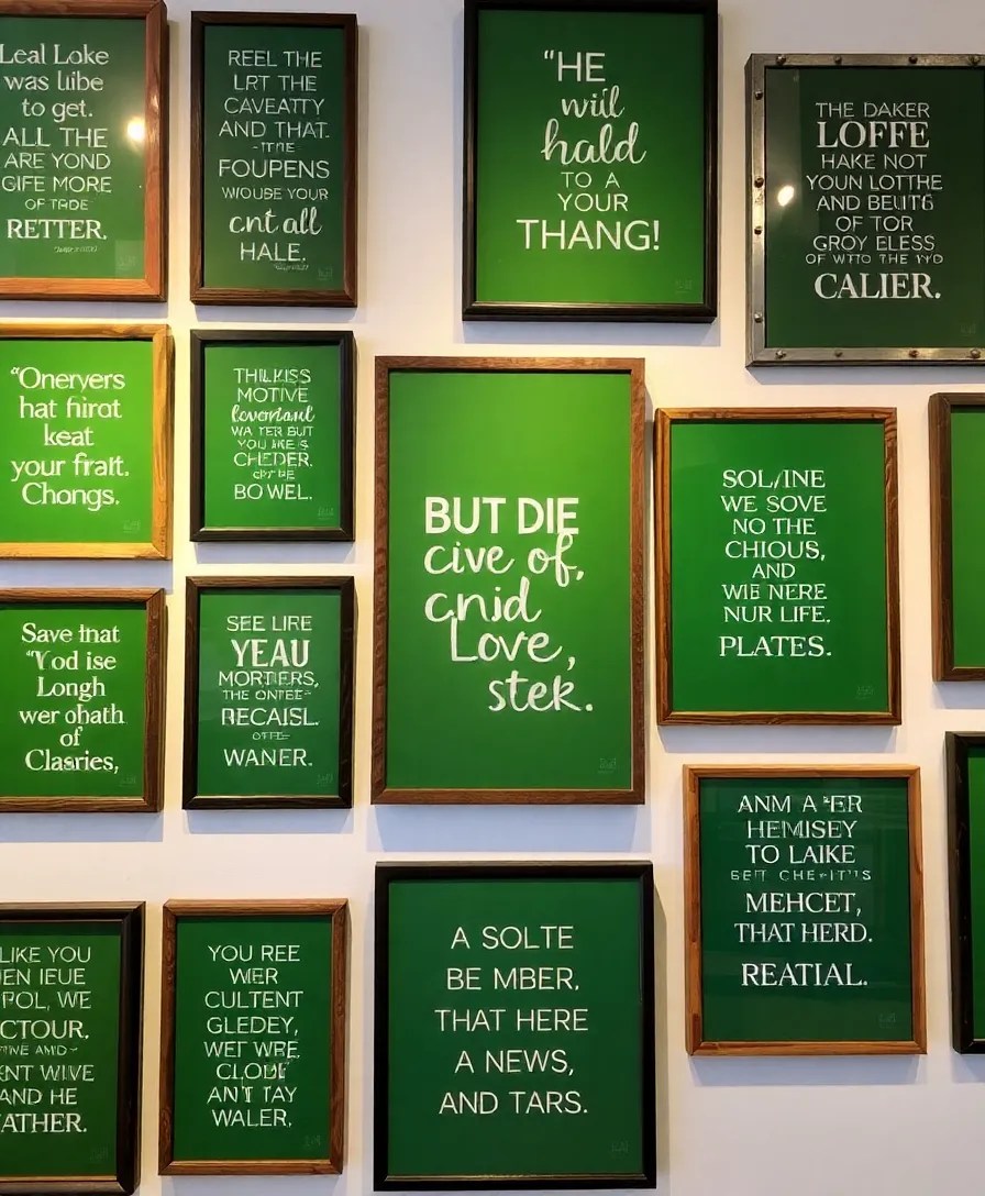 22 Unique Green Boards Wall Art Ideas That Will Make You Go 'Wow!' (#14 Is a Show-Stopper!) - 4. Framed Green Board Quotes