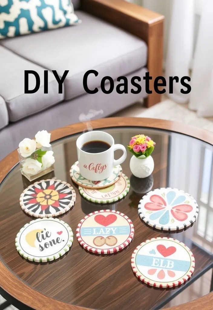 25 DIY Handmade Gifts for Dzień Babci i Dziadka That They'll Cherish Forever! - 12. DIY Coasters