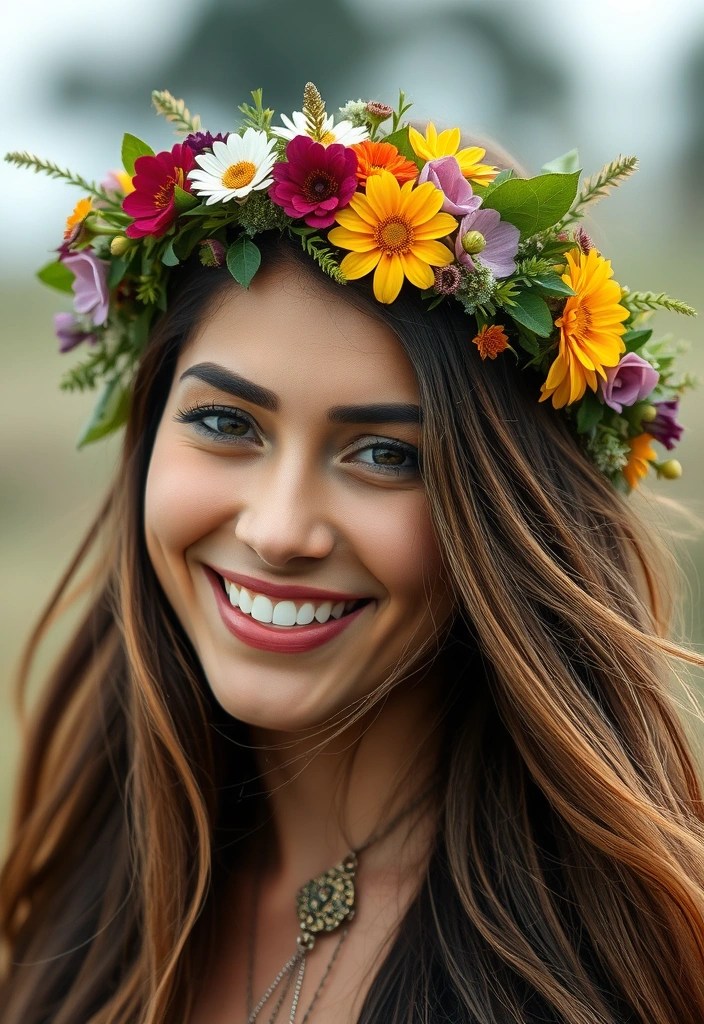 10 Incredible Hairstyles Using Everyday Items That Will Transform Your Look Instantly! - 1. Floral Crown Elegance