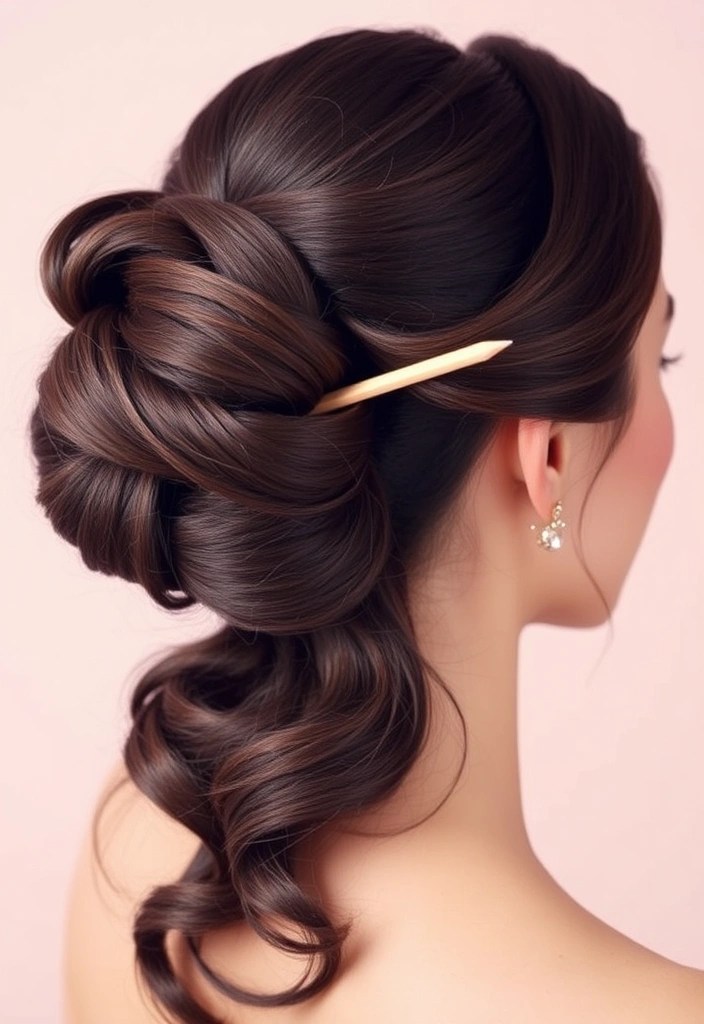 10 Incredible Hairstyles Using Everyday Items That Will Transform Your Look Instantly! - 10. Pencil Twist Updo
