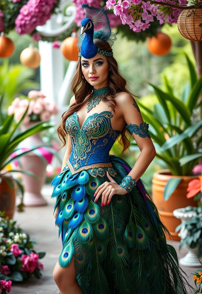 20 Must-See Carnaval Costumes for 2025 That'll Steal the Show! - 14. Elegant Peacock