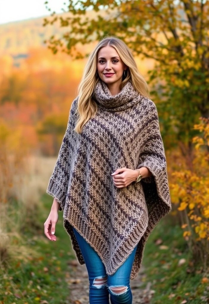 21 Irresistible Free Knitting Patterns You’ll Want to Try Right Now! - 18. Cozy Knit Poncho