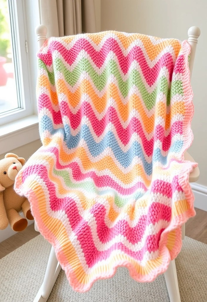 23 Adorable Free Knitting Patterns for Babies That Will Melt Your Heart! - 1. Sweet Striped Baby Blanket