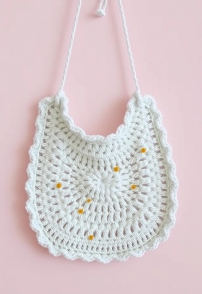 23 Adorable Free Knitting Patterns for Babies That Will Melt Your Heart! - 11. Cute Crocheted Bib