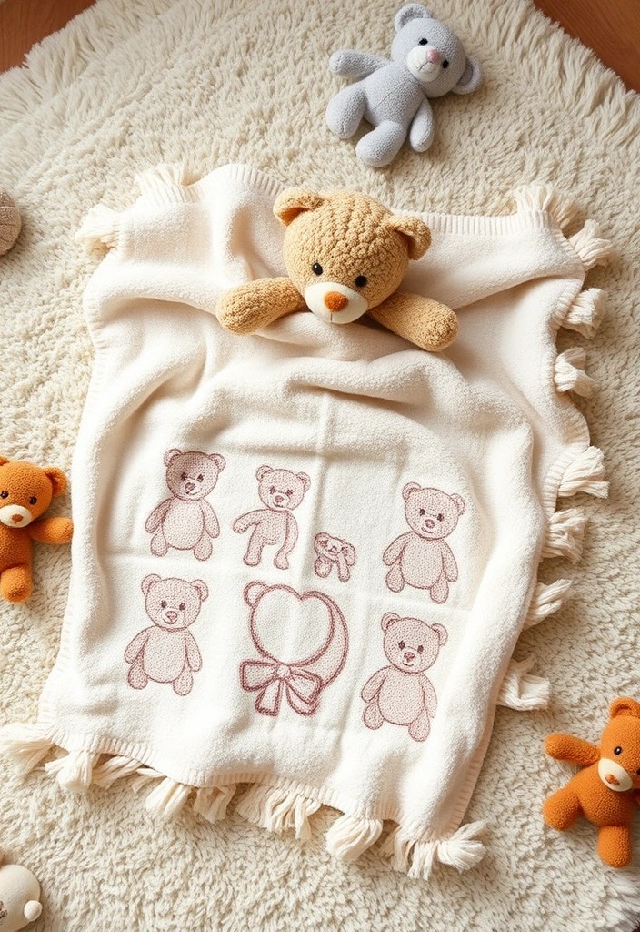 23 Adorable Free Knitting Patterns for Babies That Will Melt Your Heart! - 9. Tiny Teddies Blanket