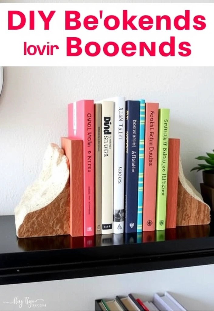 25 Unique DIY Home Decor Projects That'll Make Your Living Room Pop! - 14. DIY Bookends