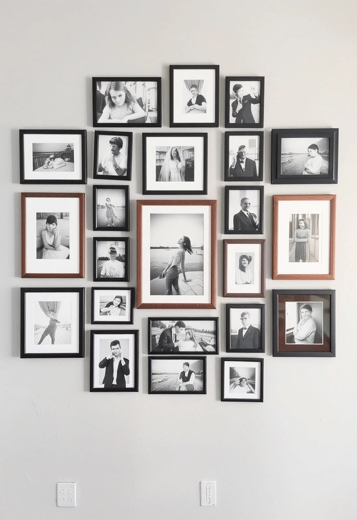 25 Unique DIY Home Decor Projects That'll Make Your Living Room Pop! - 3. Photo Collage Wall