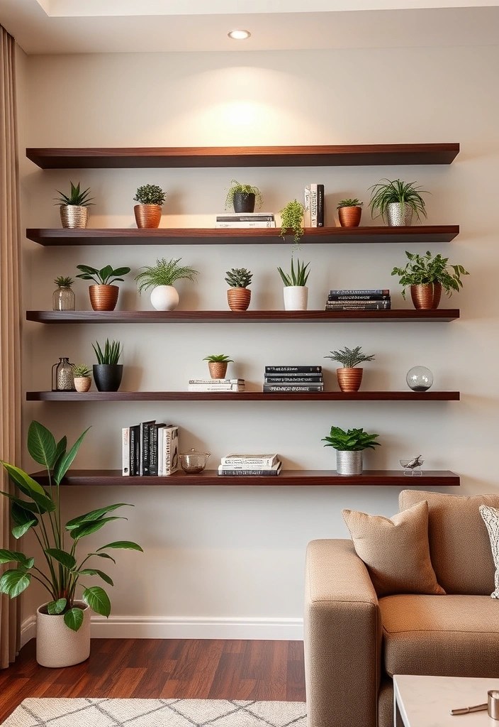 25 Unique DIY Home Decor Projects That'll Make Your Living Room Pop! - 4. DIY Floating Shelves