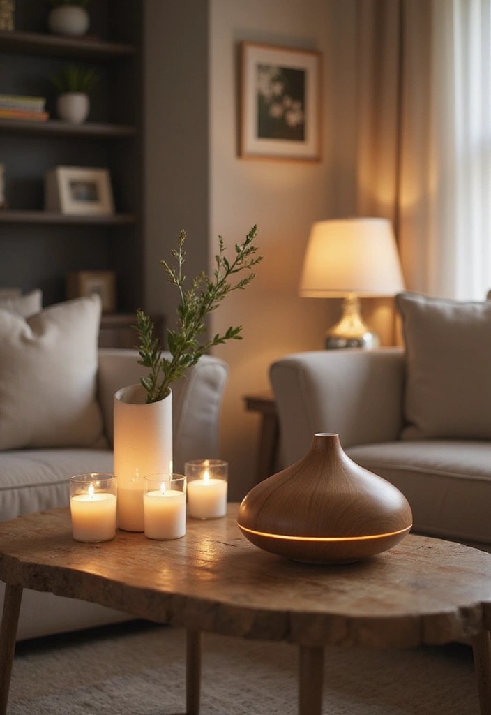 15 Trendy Cozy Living Room Decor Hacks That Will Make You Want to Curl Up on Your Couch! - 14. Aromatherapy for a Relaxing Atmosphere