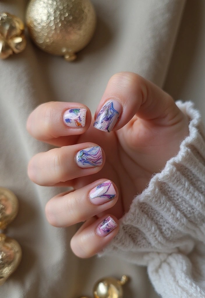 21 Trendy Spring Glass Nail Designs That Will Turn Heads! - 17. Marbled Glass