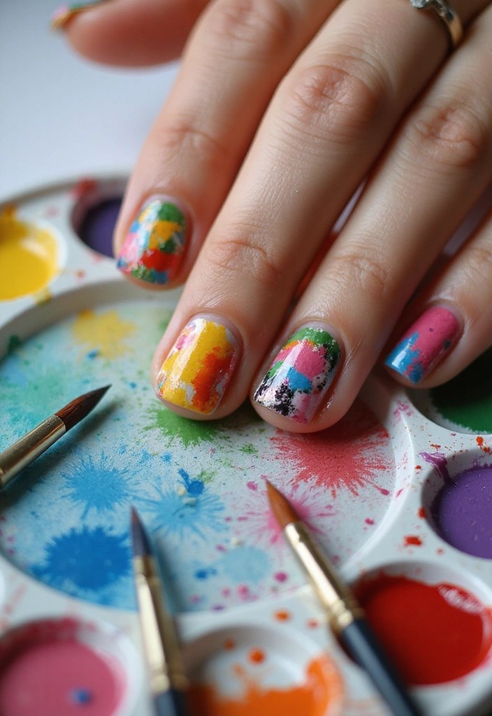 21 Trendy Spring Glass Nail Designs That Will Turn Heads! - 8. Artistic Glass Splashes