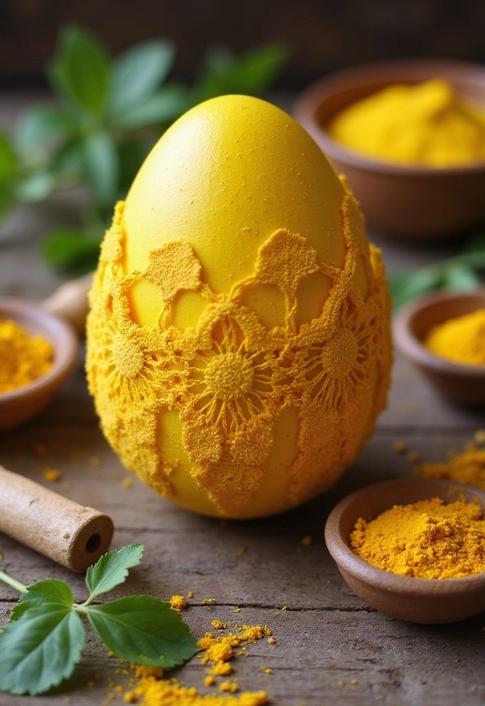 25 Stunning Natural Easter Egg Dyeing Ideas That Will Make Your Holiday More Vibrant! - 1. Turmeric Sunshine