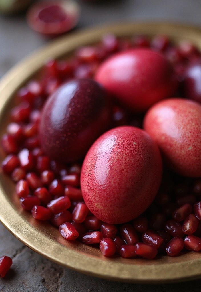 25 Stunning Natural Easter Egg Dyeing Ideas That Will Make Your Holiday More Vibrant! - 12. Pomegranate Power