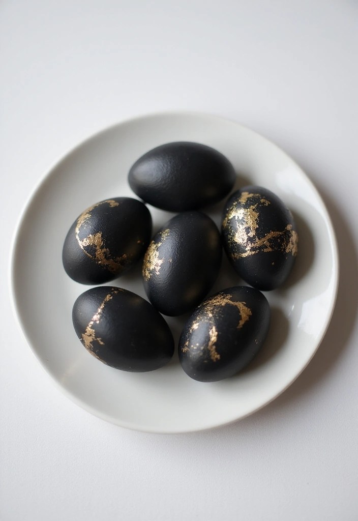 25 Stunning Natural Easter Egg Dyeing Ideas That Will Make Your Holiday More Vibrant! - 9. Charcoal Black
