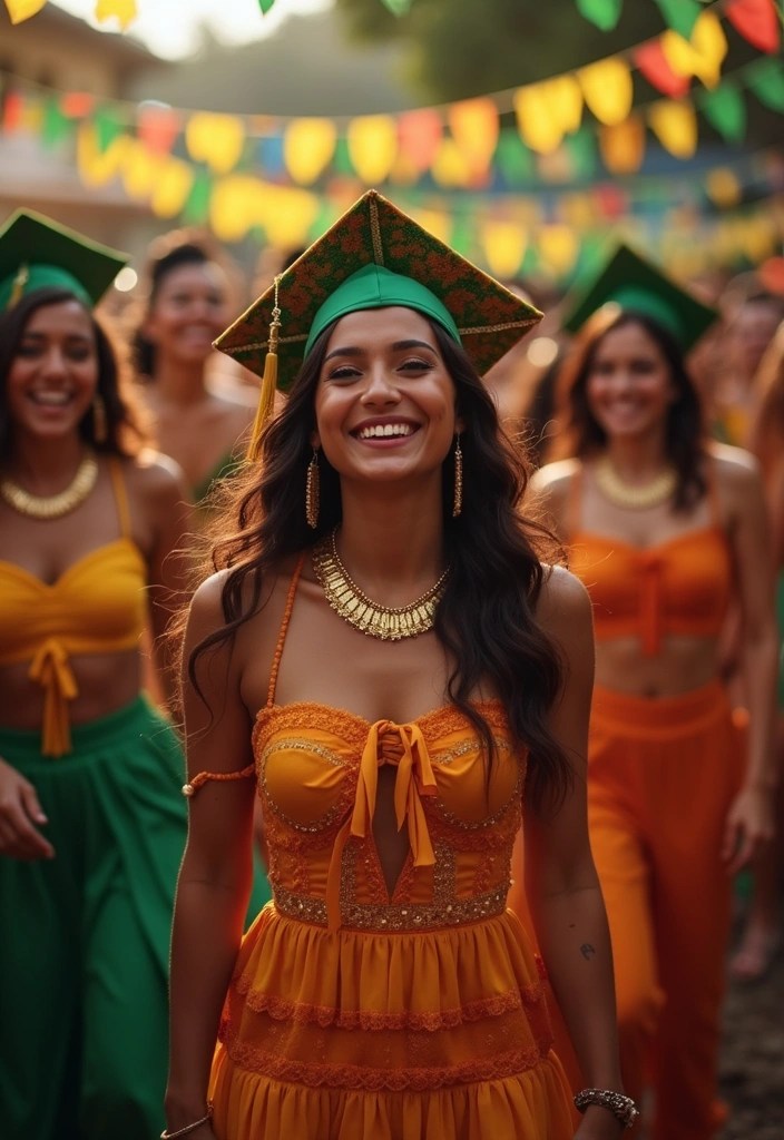 10 Stunning Graduation Outfits from Around the World That Will Inspire Your Look! 🌍 - 5. Brazil: Samba Spirit