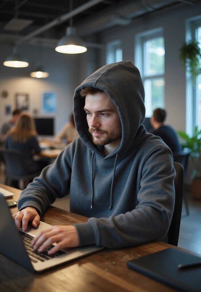 10 Years Later: Your Graduation Outfit Will Predict Your Future (Spoiler: It's Hilarious!) - 8. Wore a Hoodie – You're a Future Tech Guru!