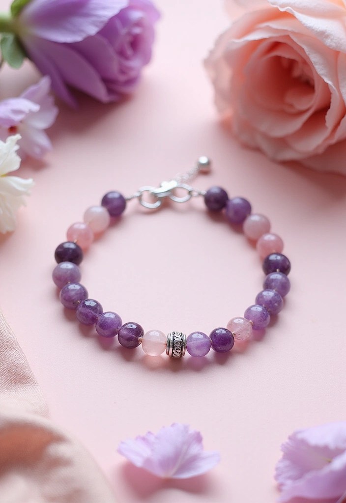 12 Eye-Catching Stone Bracelets That Connect You to Nature's Beauty - 2. Amethyst and Rose Quartz Duo