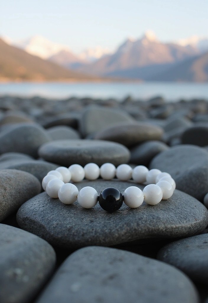12 Eye-Catching Stone Bracelets That Connect You to Nature's Beauty - 4. Howlite and Lava Stone Bracelet