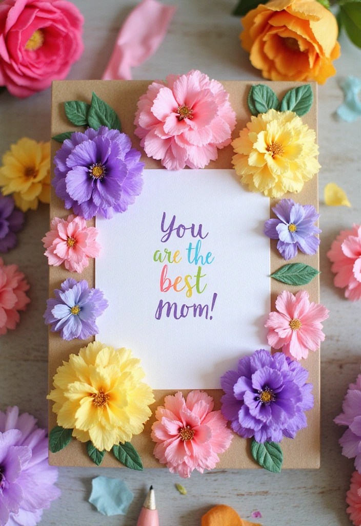 21 DIY Kids Cards for Mother’s Day That Will Melt Mom’s Heart (You Won't Believe #12!) - 2. Tissue Paper Flower Card