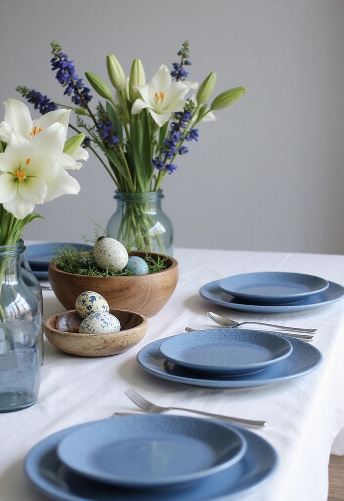 22 Festive Easter Decor Ideas Using Global Flag Colors - 15. Norwegian Nature with Blue and White