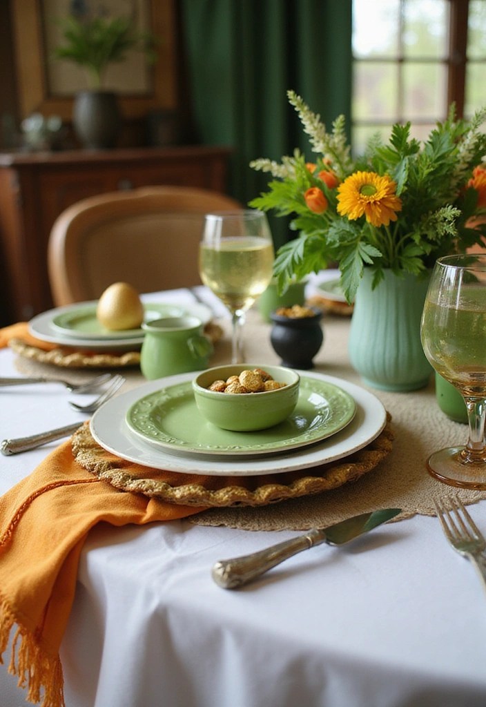 22 Festive Easter Decor Ideas Using Global Flag Colors - 20. Irish Charm with Green, White, and Orange