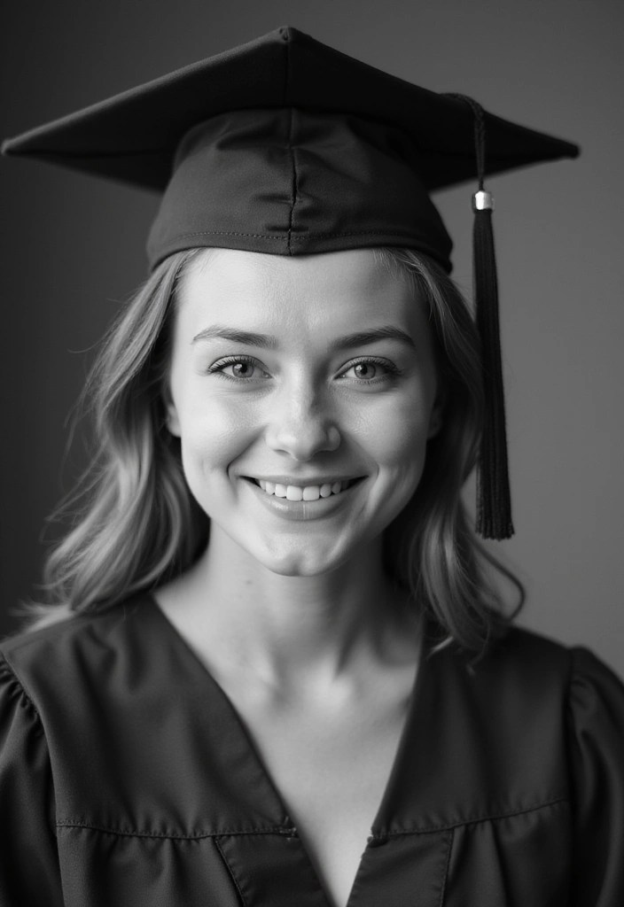 25 Unique Graduation Photo Ideas for 2025 That'll Make Your Friends Jealous! - 10. The Dreamy Black and White