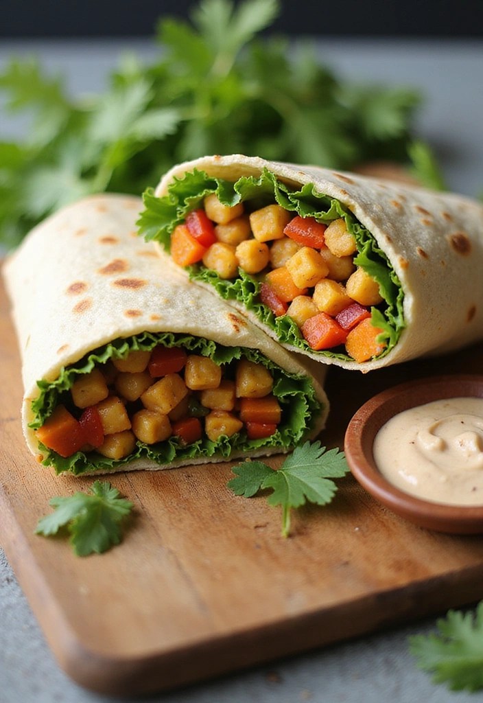 10 Mouthwatering Vegan Recipes You Can Whip Up in 15 Minutes (#4 Will Wow You!) - Spicy Chickpea Wrap with Tahini Drizzle