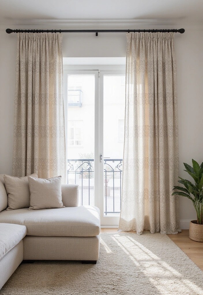 15 Stylish Curtain Styles That Embrace Minimalism (Your Living Room Will Thank You!) - 10. Geometric Patterned Curtains