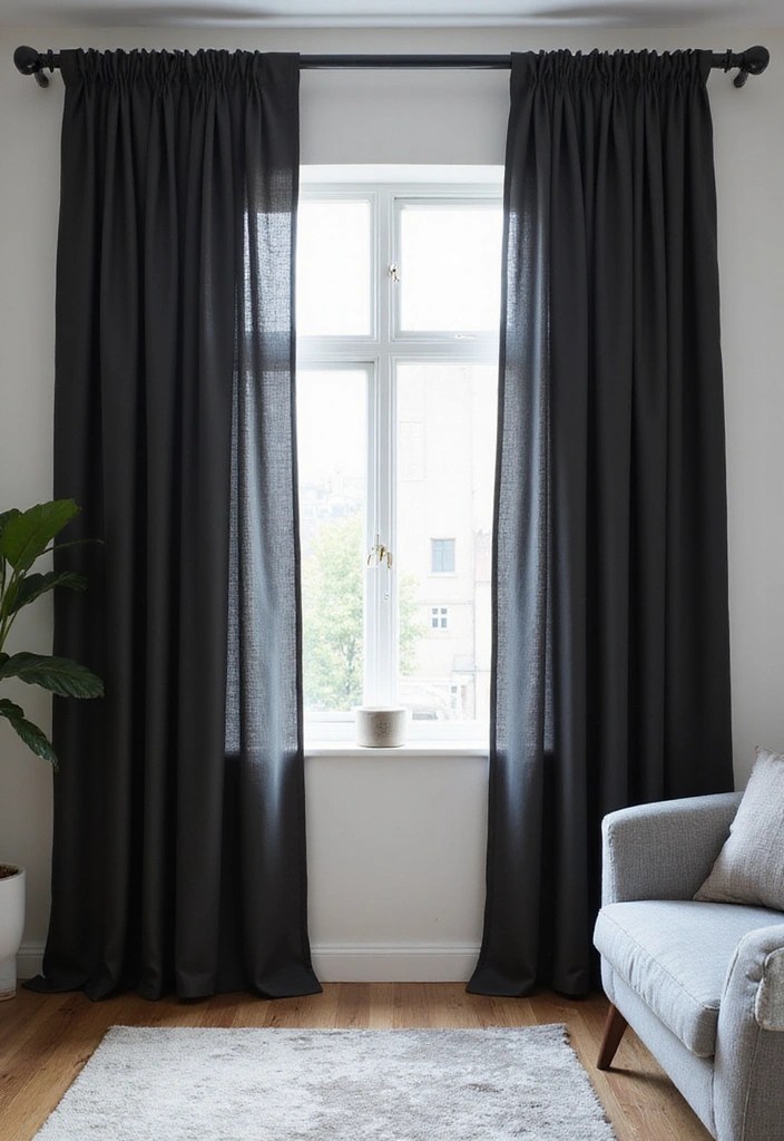 15 Stylish Curtain Styles That Embrace Minimalism (Your Living Room Will Thank You!) - 4. Simple Blackout Curtains