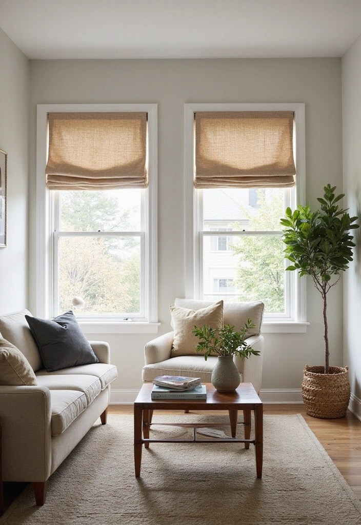 15 Stylish Curtain Styles That Embrace Minimalism (Your Living Room Will Thank You!) - 8. Elegant Roman Shades
