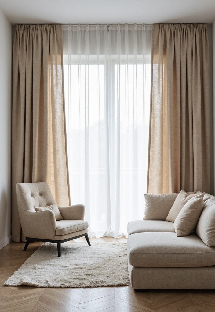 15 Stylish Curtain Styles That Embrace Minimalism (Your Living Room Will Thank You!) - 9. Printed Canvas Curtains