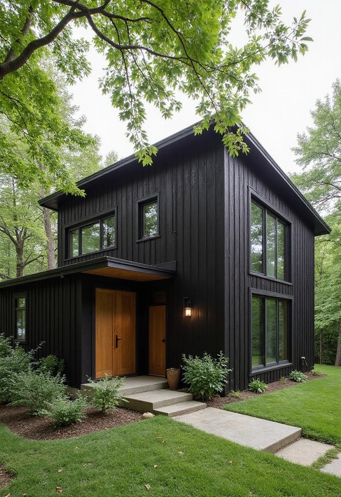 10 Modern Home Exterior Design Trends of 2025 That Will Blow Your Mind! - 2. Shou Sugi Ban Burnt Wood