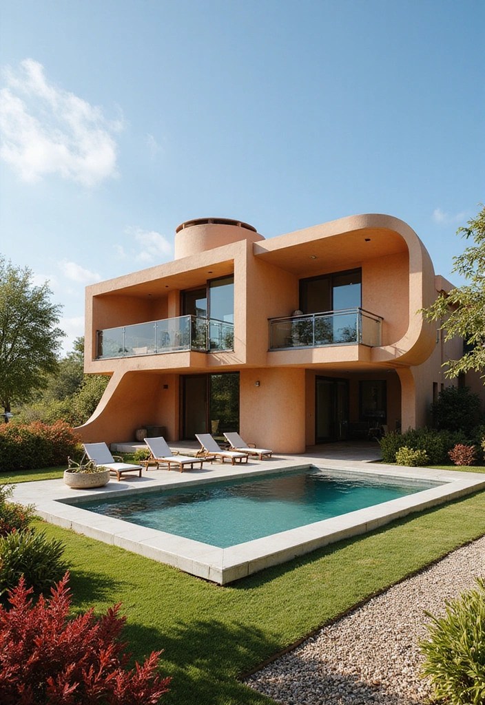 10 Modern Home Exterior Design Trends of 2025 That Will Blow Your Mind! - 8. Bold Geometric Shapes: Asymmetry and Curves